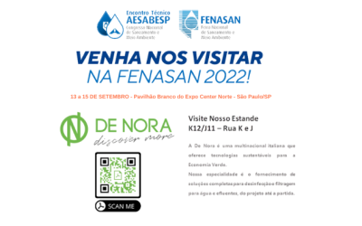 A DE NORA participará da Fenasan – A maior feira de saneamento da América Latina