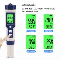 Medidor Portátil 5 em 1 pH , Salinidade TDS, EC e Temp - Image 6