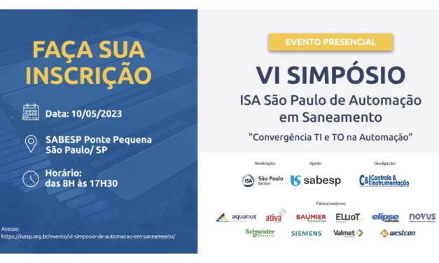ISA São Paulo Section e a Sabesp realizam o VI Simpósio de Automação em Saneamento