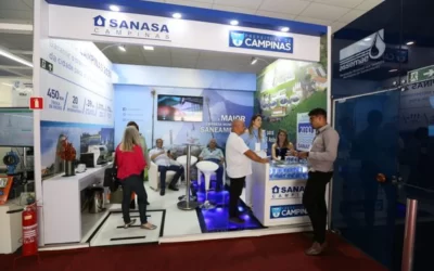 Estande da Sanasa mostra tecnologia de produção de água de reúso